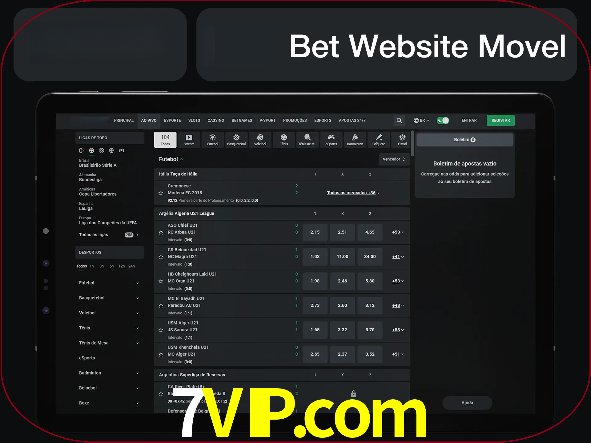 Use nosso website em qualquer dispositivo.